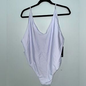 Nasty Gal High-leg‎ White Swim One piece
